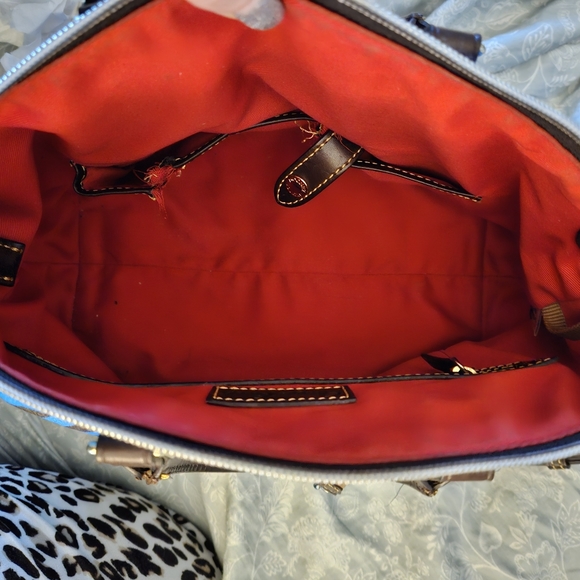 Beautiful Chevron blue and black Dooney and Burke dome shape shachel. - Picture 8 of 13